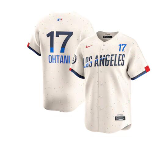 Men Los Angeles Dodgers #17 Ohtani Cream Fashion Nike Game MLB Jersey